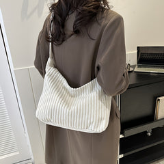 Striped Mini Shoulder Bag Versatile Cross Body Bag