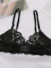 Lace Push Up Bra Scallop Trim Comfy & Breathable Women's Lingerie