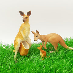 Realistic Kangaroo Figurine with Removable Joey - Home Decor and Ornament