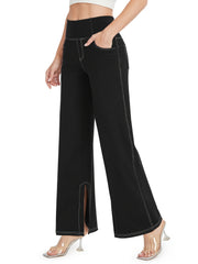 Denim Print Loose Yoga Pants Wide Leg