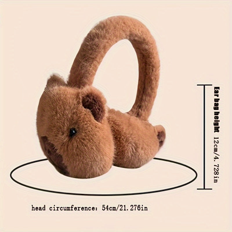 Cute Capybara Plush Earmuffs for Women - Warm Winter Accessory