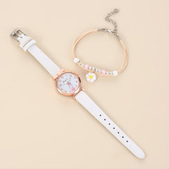 Autumn Winter Girls Quartz Watch Daisy Bracelet