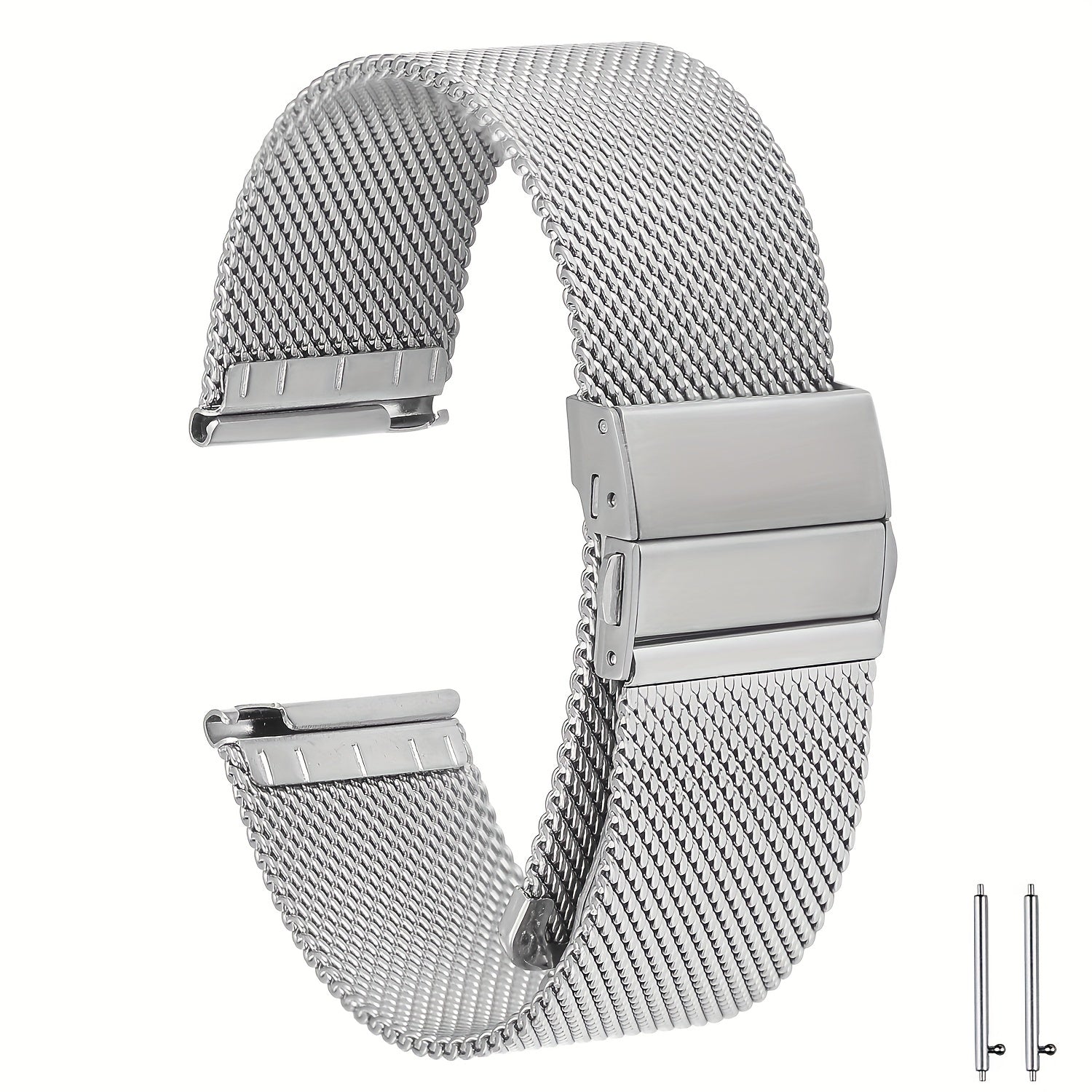 Casual Business Silver Stainless Steel Watch Strap