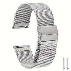 Casual Business Silver Stainless Steel Watch Strap