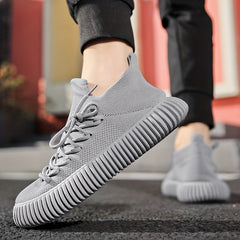 Men's Slip on Sneakers With Laces Lightweight Athletic Shoes