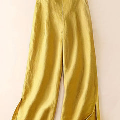 Solid Split Wide Leg Pants for Spring & Summer