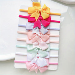 8pcs Plain Bow Headband for Baby Girls
