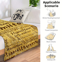 Golden Yellow Throw Blanket Soft Blanket All Seasons Home Sofa Outdoor Travel