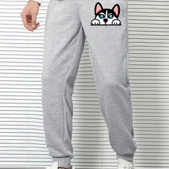 Cartoon Dog Men's Drawstring Jogging Trousers