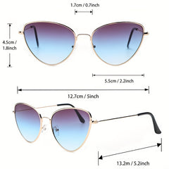 Cat Eye Sunglasses Metal Frame Gradient Lens UV400