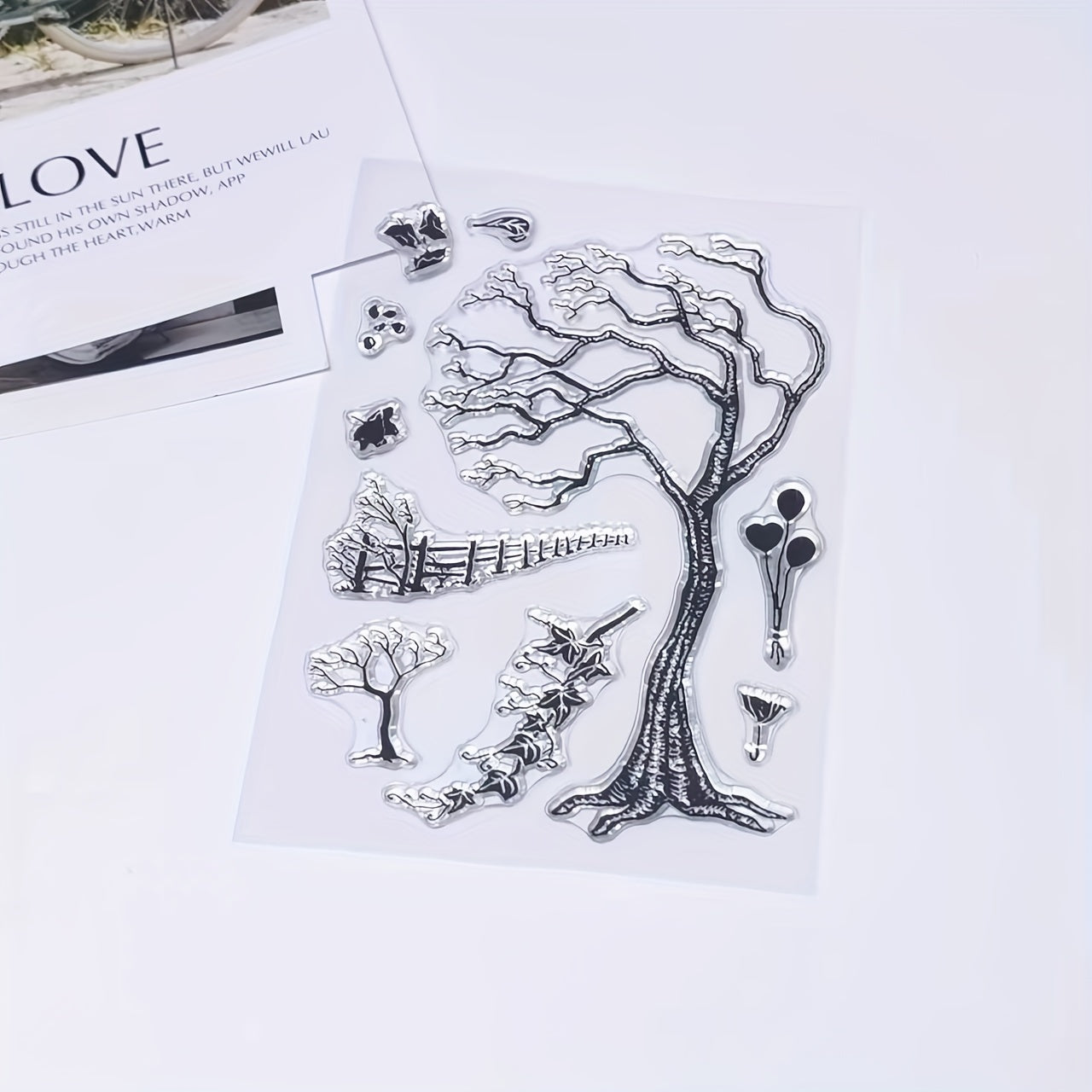 Branches Fences Balloons Clear Stamps for Card Making Decorations