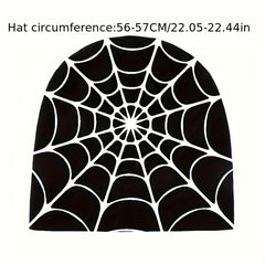 Y2K Gothic Spider Jacquard Beanie Unisex Knitted Hat Lightweight Hip Hop Beanie