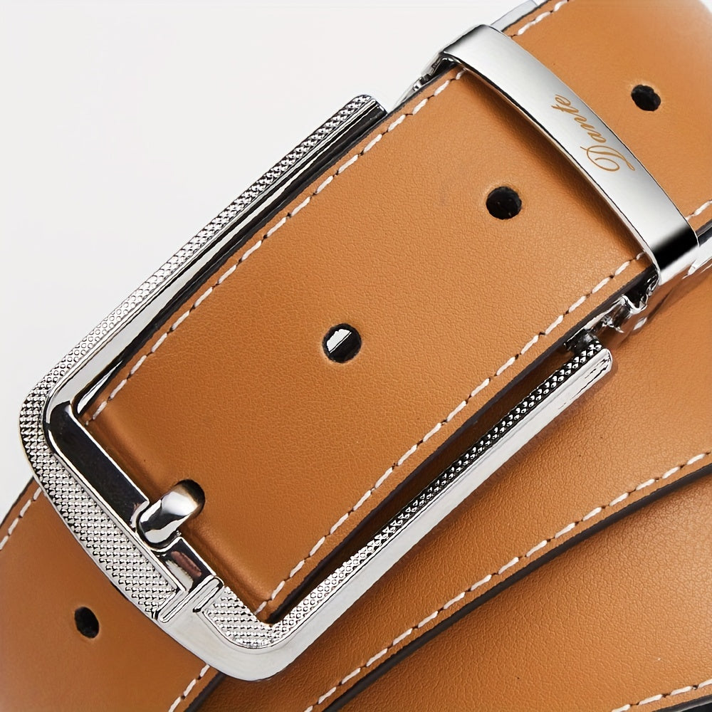 Men's Leather Belt Pin Buckle Business Suit Waist Strap
