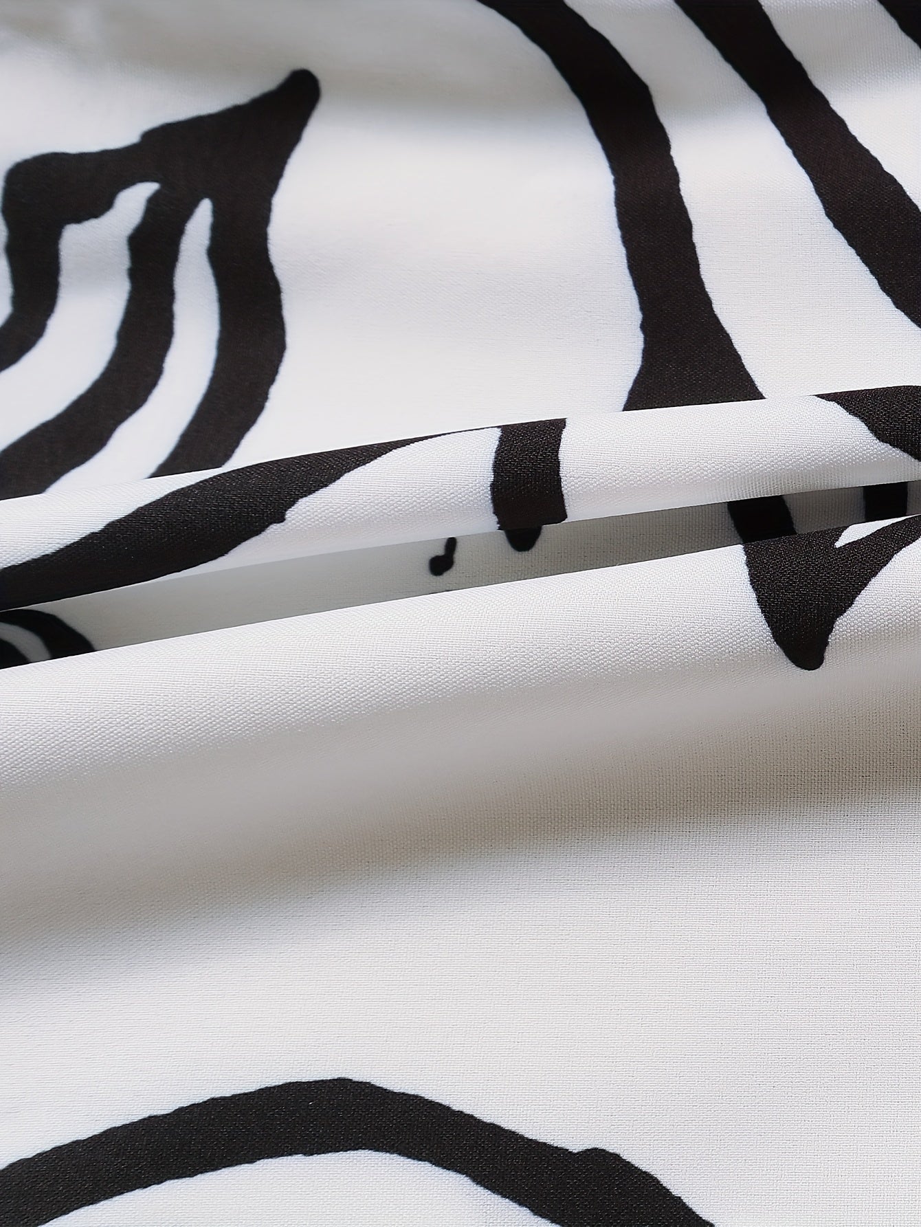 Abstract Figure Print Button Up Blouse