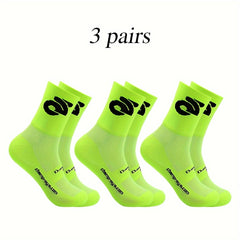 Men's 3-Pack Mid Crew Sport Socks Nylon Blend Breathable for Training