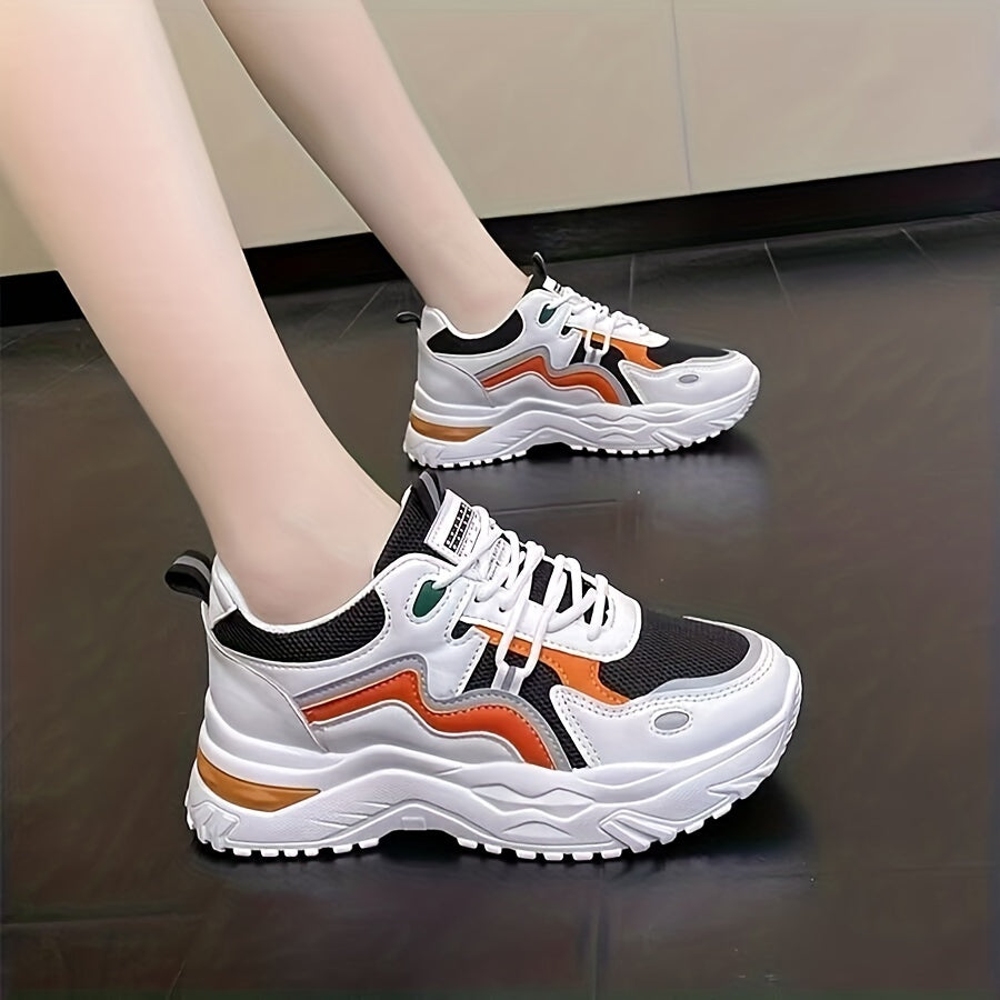 Women's Mesh Platform Sneakers Lace Up Outdoor Shoes