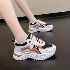 Women's Mesh Platform Sneakers Lace Up Outdoor Shoes