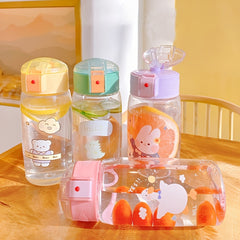 500ml Kids Cartoon Water Bottle with Straw