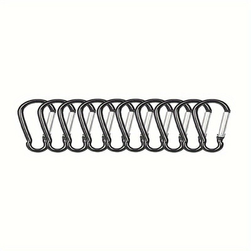 10pcs Aluminum D Ring Screw Lock Buckle Keychain Camping Hiking Fishing