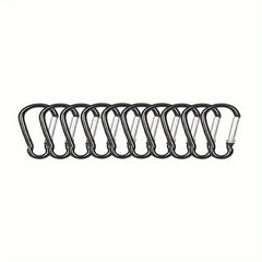 10pcs Aluminum D Ring Screw Lock Buckle Keychain Camping Hiking Fishing