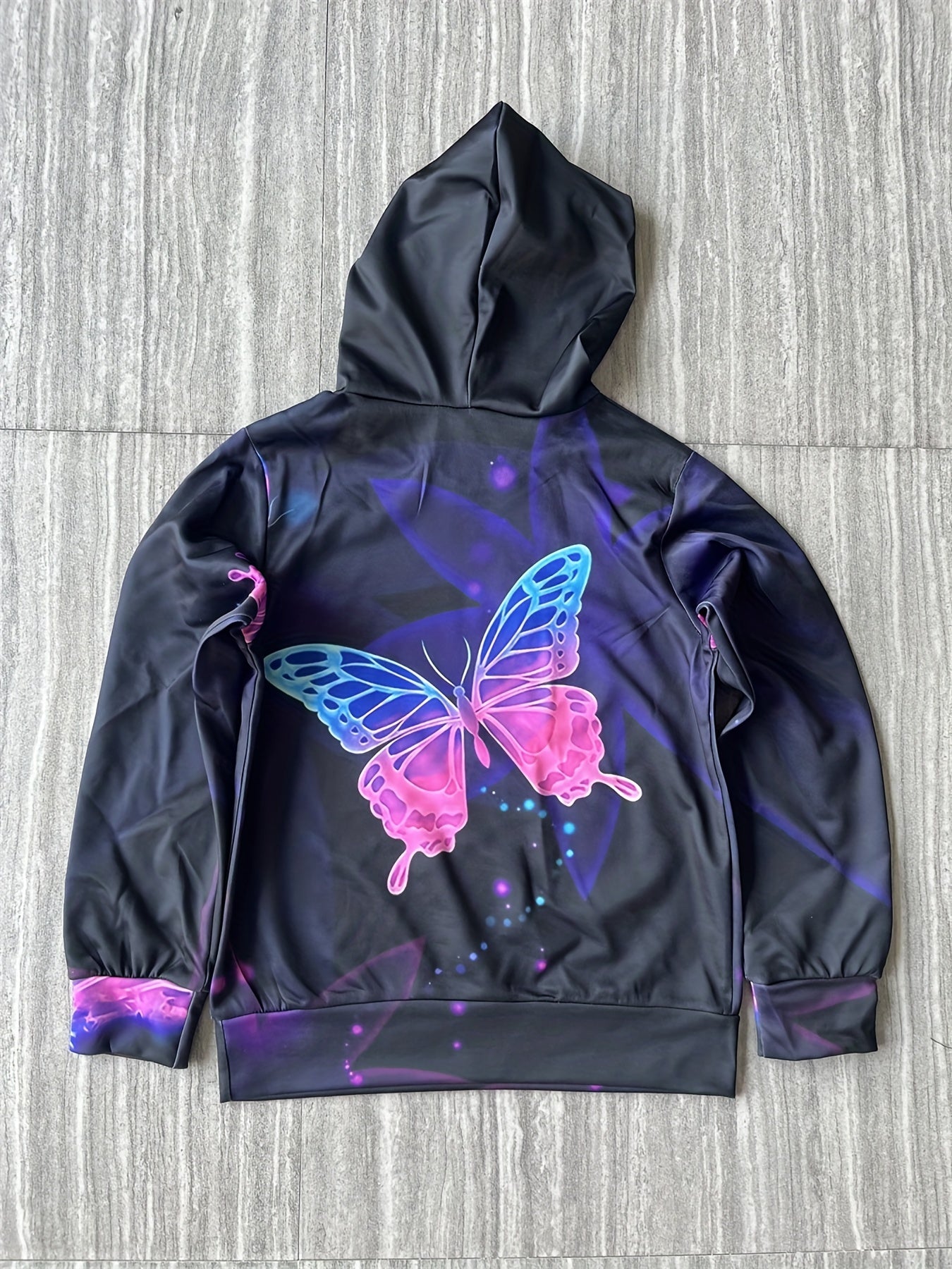 Butterfly 3D Print Hoodie Kids Hip Hop Street Sports Casual Tops