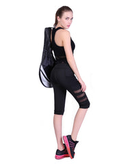 Mesh Panel High Waist Yoga Leggings with Pocket