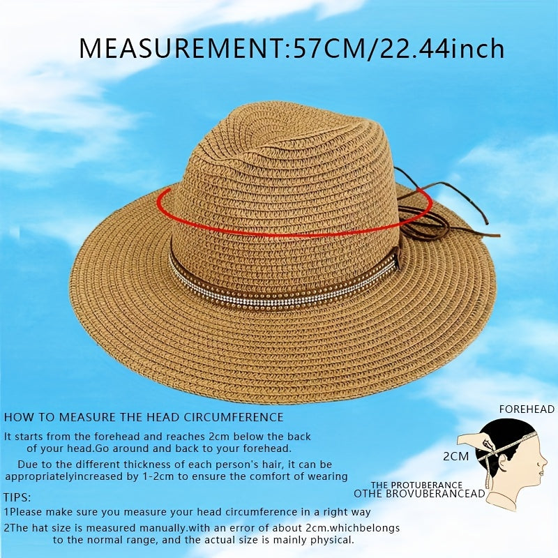 Casual Sunshade Straw Hat for Spring Summer Travel