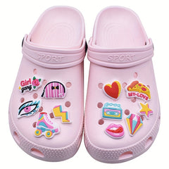 30pcs Cactus Pattern Shoe Charms For Clogs Jibts Bubble Slides Sandals