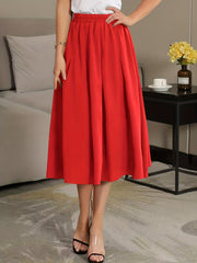 Solid Casual Midi Skirt for Women