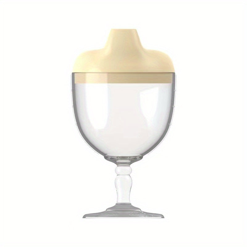Kids Wine Sippy Cup Plastic Glass Lid Baby Goblet Beverage Mug Milk Bottle