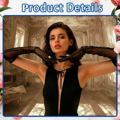 Women's Long Formal Gloves Sheer Mesh Party Wedding Prom Gala