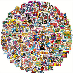 200pcs Graffiti Cartoon Vinyl Waterproof Stickers For Water Bottle Laptop Phone