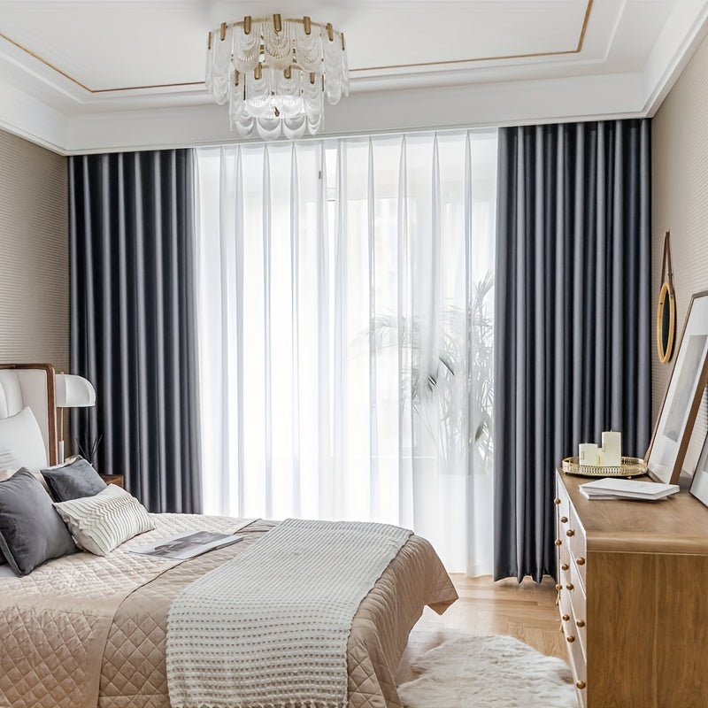 Blackout Curtains Windproof Thermal Insulated Light Blocking Roller Shades