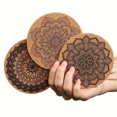 10pcs Cork Coasters Absorbent for Drinks Wooden Tabletop Protection