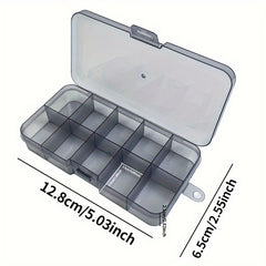 Plastic Portable Tackle Box 10 Compartment Storage Organizer