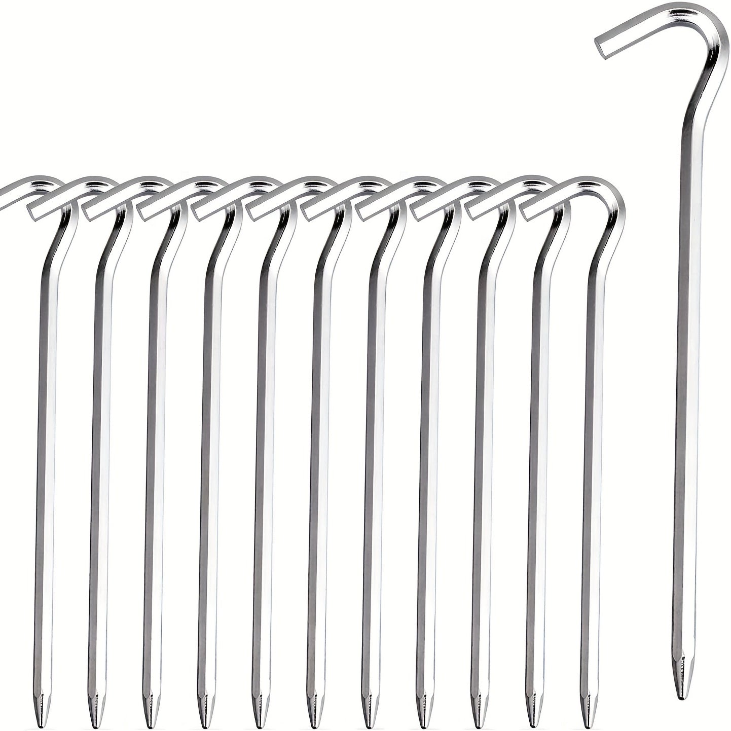 12pcs Aluminum Tent Stakes & Hooks for Camping & Canopy