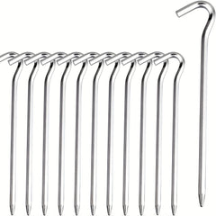 12pcs Aluminum Tent Stakes & Hooks for Camping & Canopy