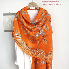 Paisley Print Scarf Warm Shawl Outdoor Windproof Head Wrap