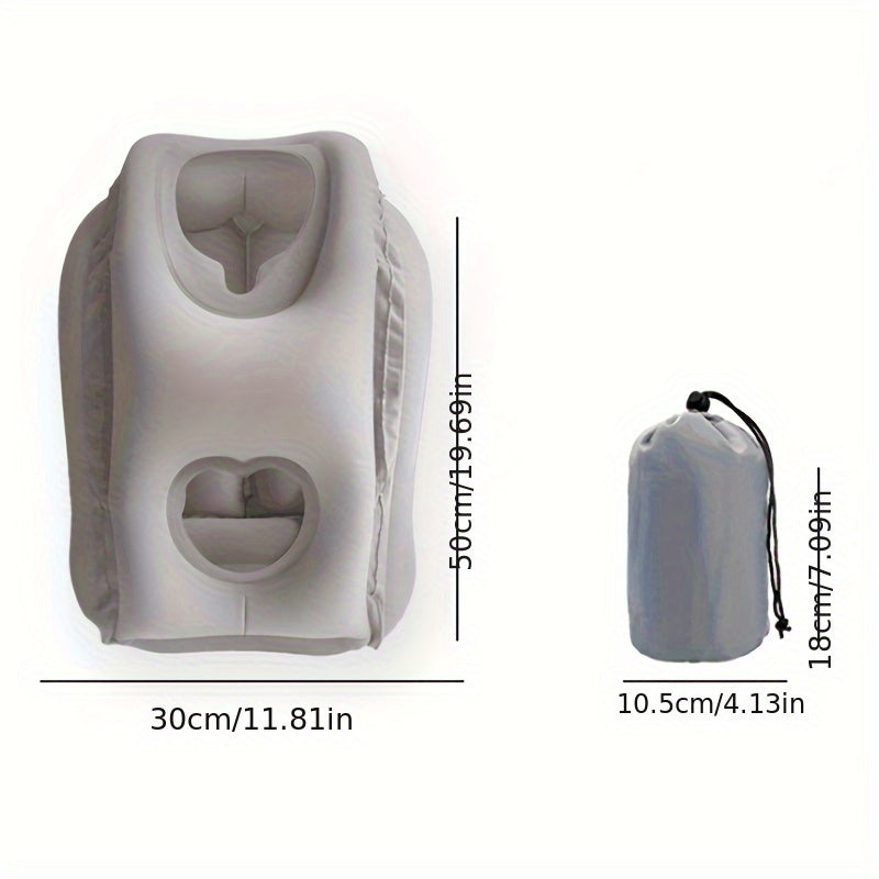Inflatable Travel Pillow for Neck and Waist Support, Portable and Comfortable