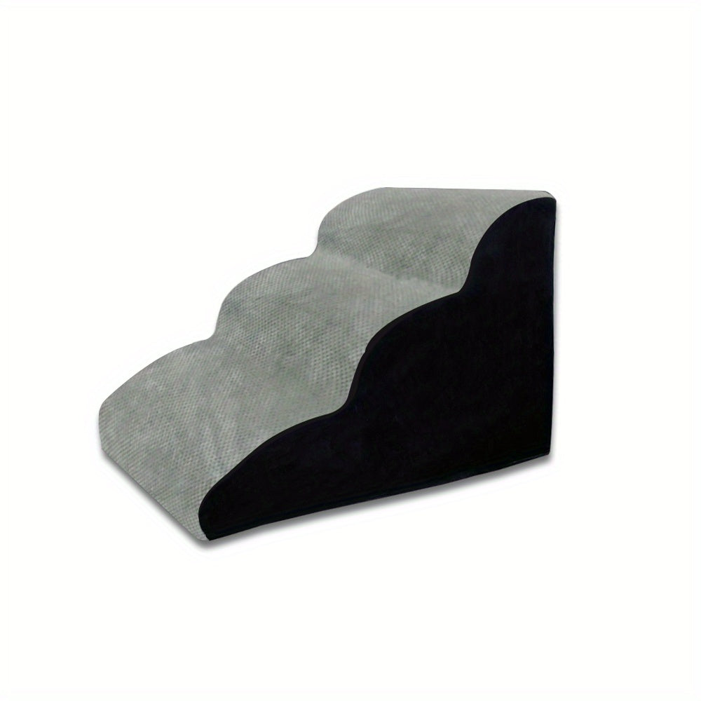 Memory Foam Pet Stairs with Small Storage - Dog Ramp for High Beds