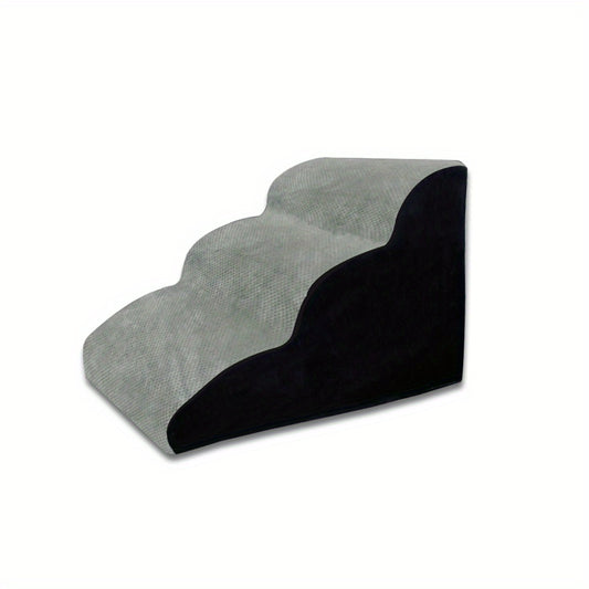 Memory Foam Pet Stairs with Small Storage - Dog Ramp for High Beds