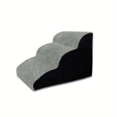 Memory Foam Pet Stairs with Small Storage - Dog Ramp for High Beds