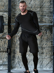 Men's Compression Suit Long Pants Long sleeved Shirt Sports Shorts