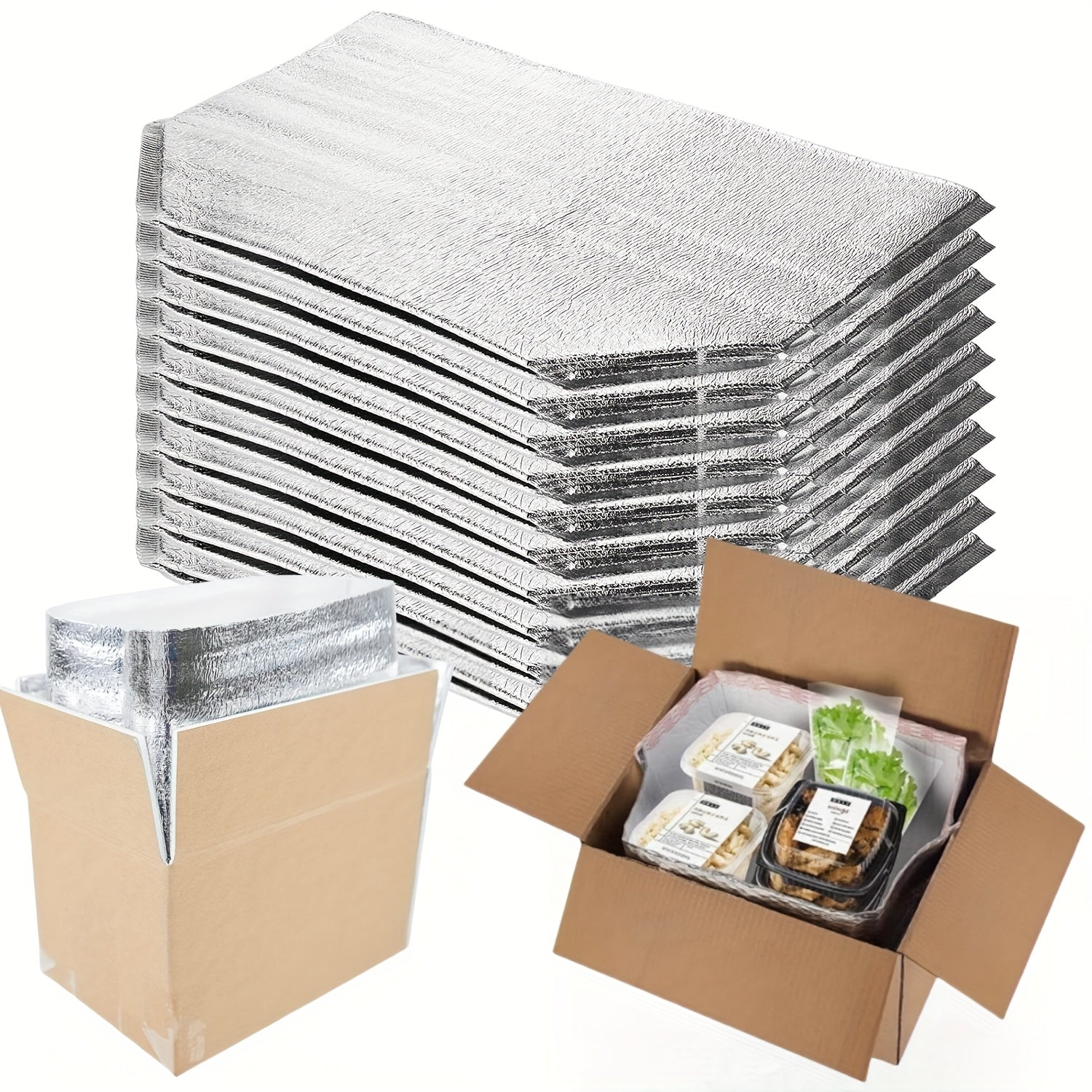 10pcs Waterproof Insulated Bags 34x23x33cm for Hot & Cold Items