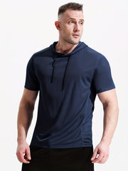 Men's Athletic Quick Dry Hooded T shirt Breathable Top
