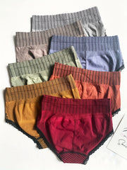 7pcs Lace Stitching Briefs High Waist Sexy Panties Women's Lingerie