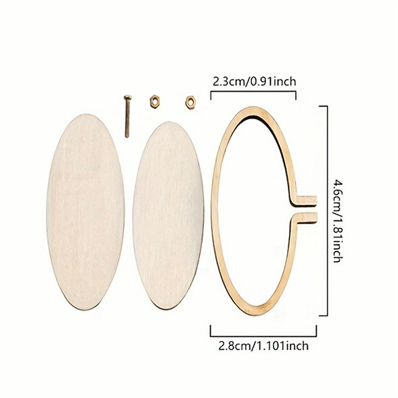 Wooden Mini Embroidery Bandage Jewelry Cross Stitch Frame DIY
