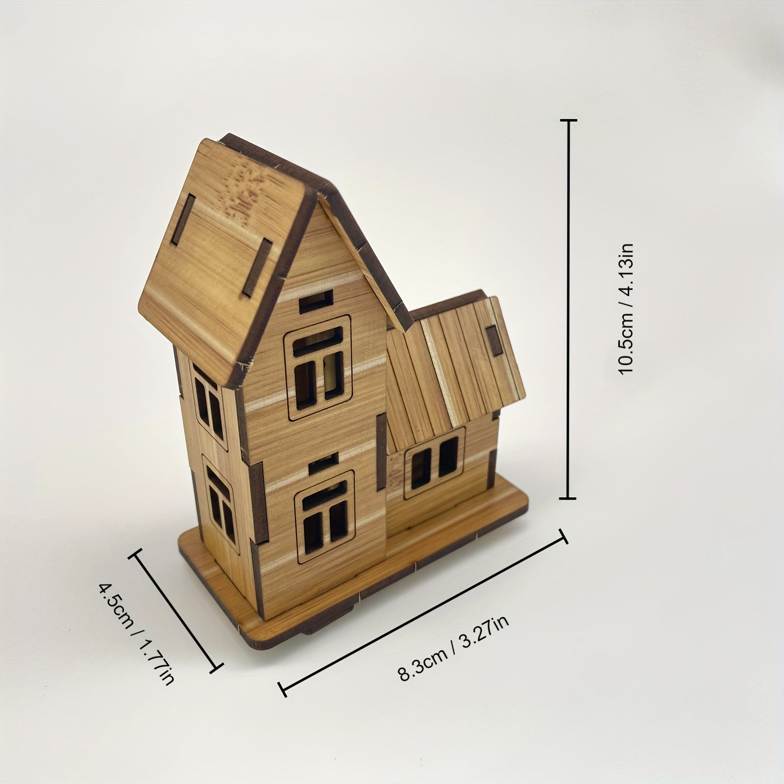 4pcs Mini Wooden 3D Puzzle Kit DIY Building Models Brain Teaser Educational Toy