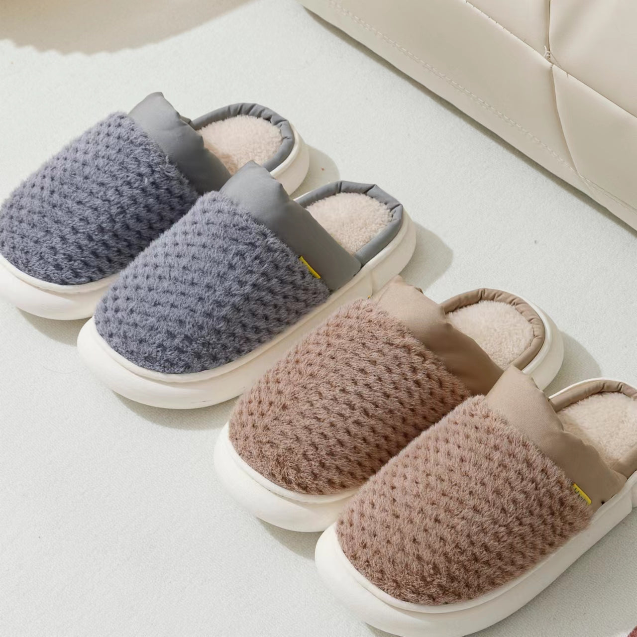 Men's Warm Fleece Slippers Home Shoes
