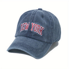 Letter Embroidery Baseball Cap Retro Washed Peaked Cap Outdoor Sun Visor